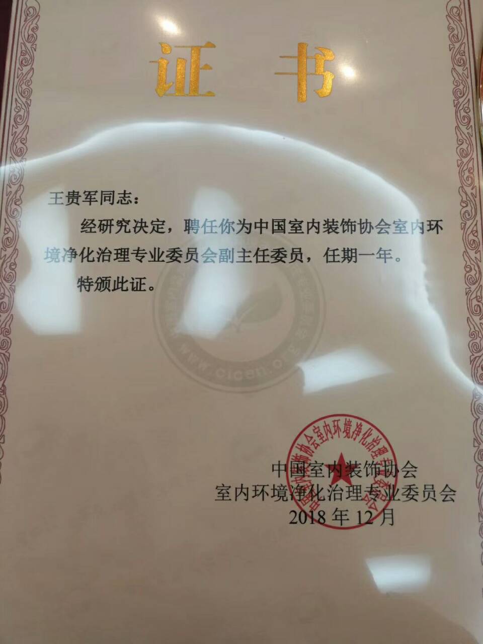 中國凈化委，湖北技術(shù)中心，王貴軍先生，副主任委員